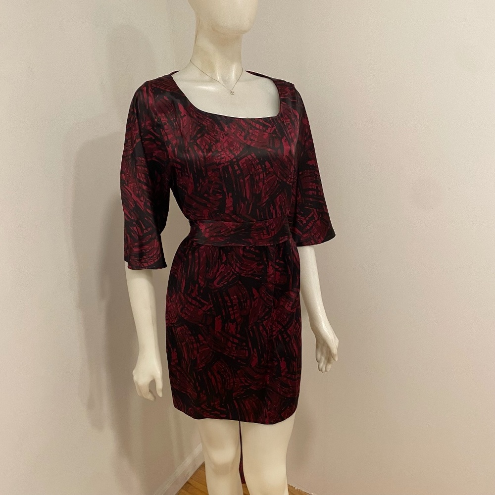 Semantiks 100% Silk Belted Dress Medium M